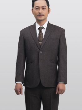 Bộ Suit Nâu Bố Vegoc Classic Fit TGH189